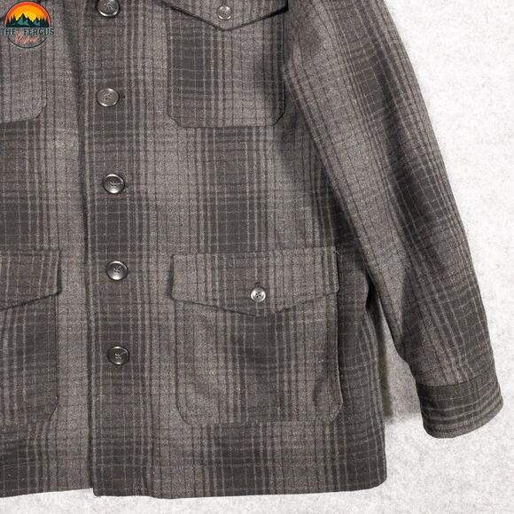 Old Navy Shacket Black Plaid Wool Blend Jacket Button Front Cabin Men's Size XL - Picture 4 of 10